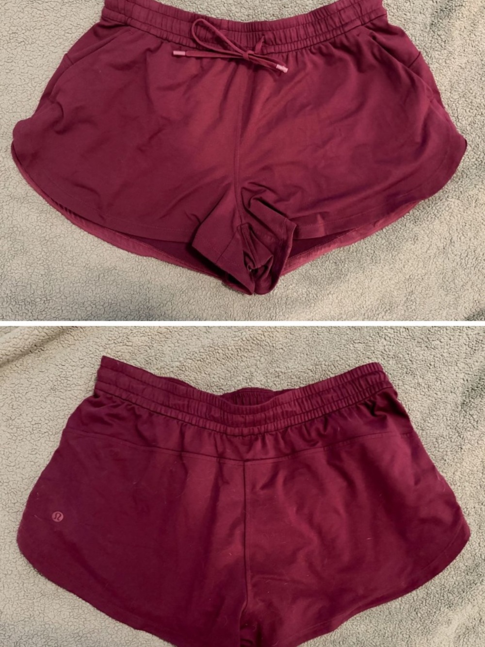 Lululemon Soft Jersey Mid-Rise Curved-Hem Short 3" Deep Maroon Red